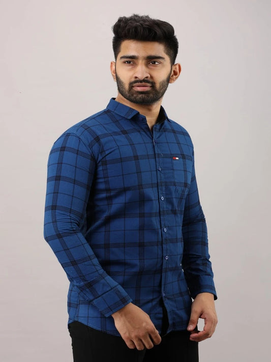 Men Slim Fit Checkered Casual Shirt - Adhi Shree Fashion