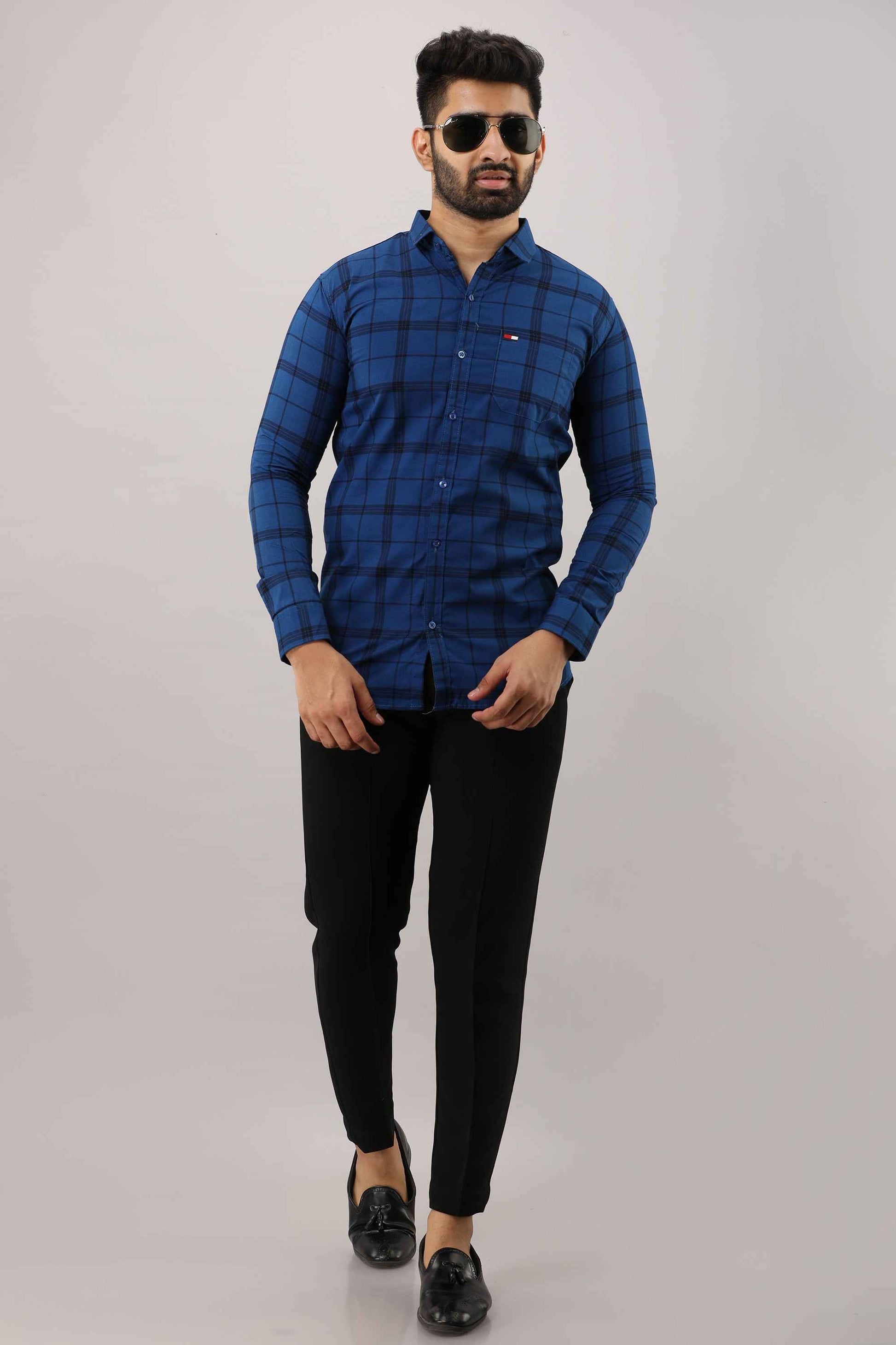 Men Slim Fit Checkered Casual Shirt - Adhi Shree Fashion