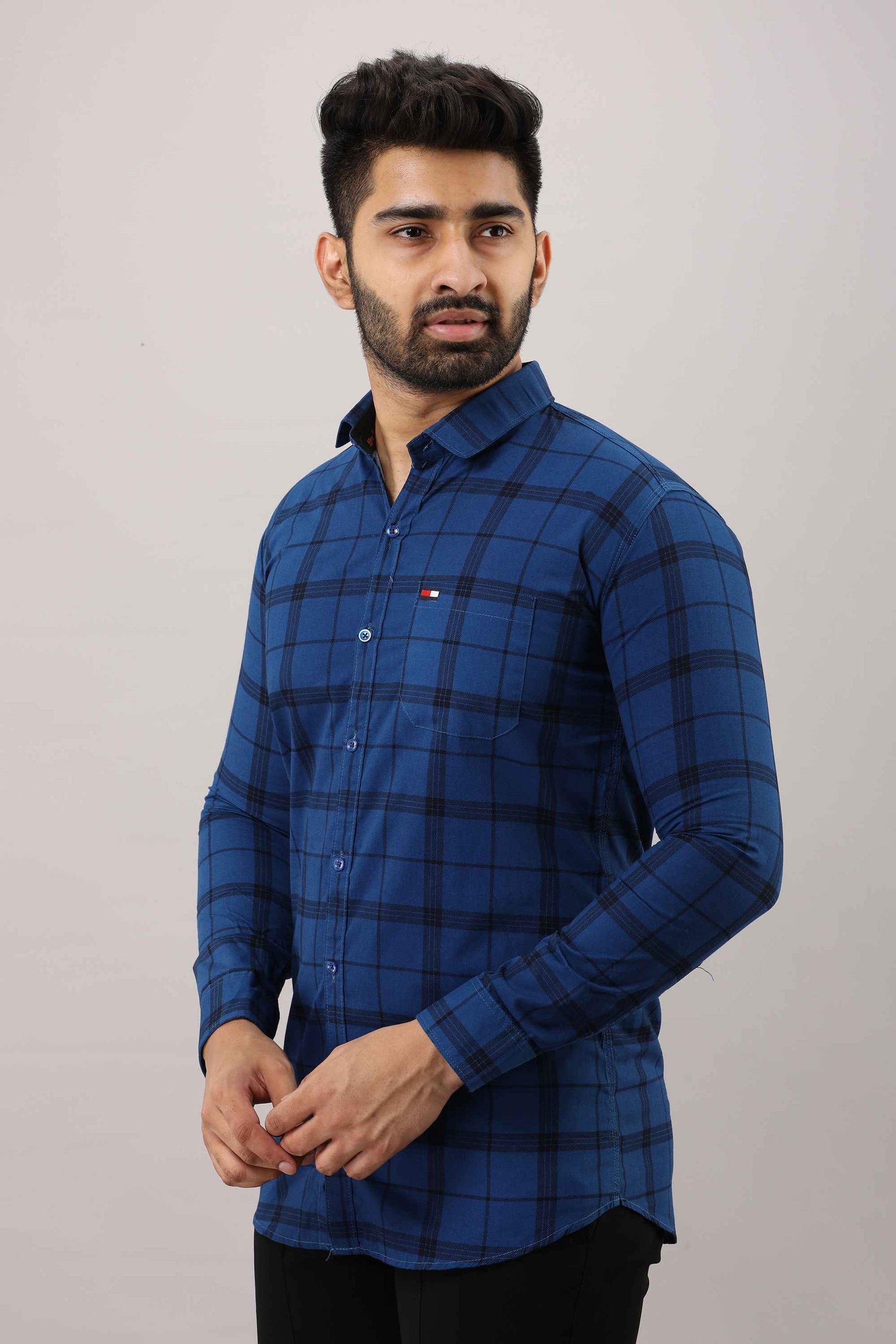 Men Slim Fit Checkered Casual Shirt - Adhi Shree Fashion