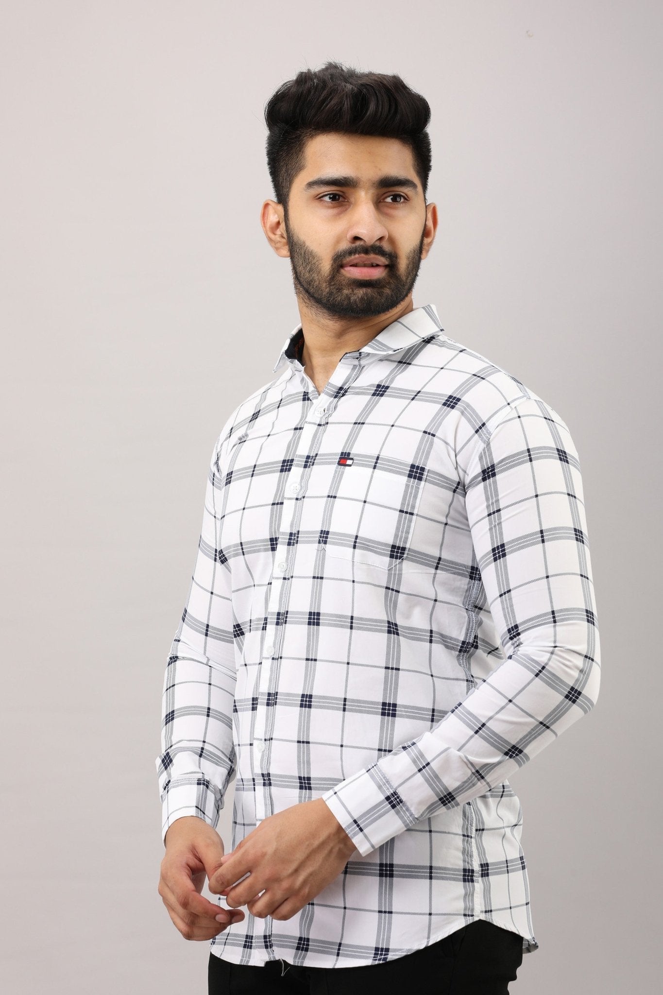 Men Slim Fit Checkered Casual Shirt - Adhi Shree Fashion