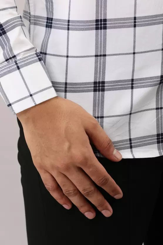 Men Slim Fit Checkered Casual Shirt - Adhi Shree Fashion