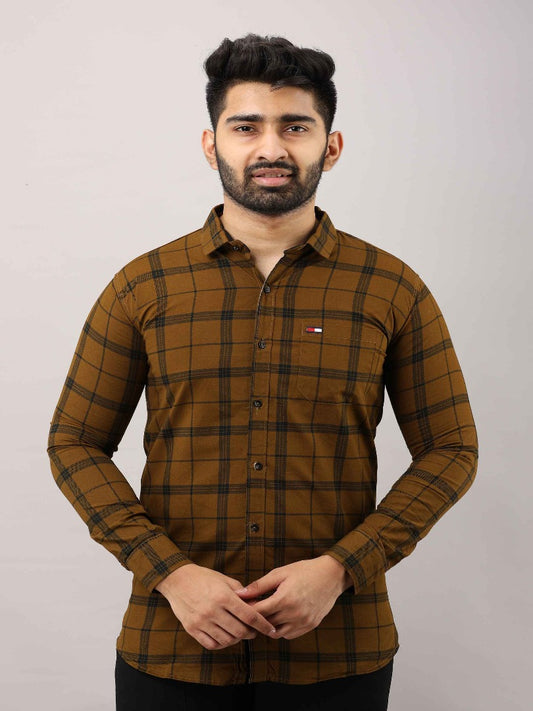 Men Slim Fit Checkered Casual Shirt - Adhi Shree Fashion