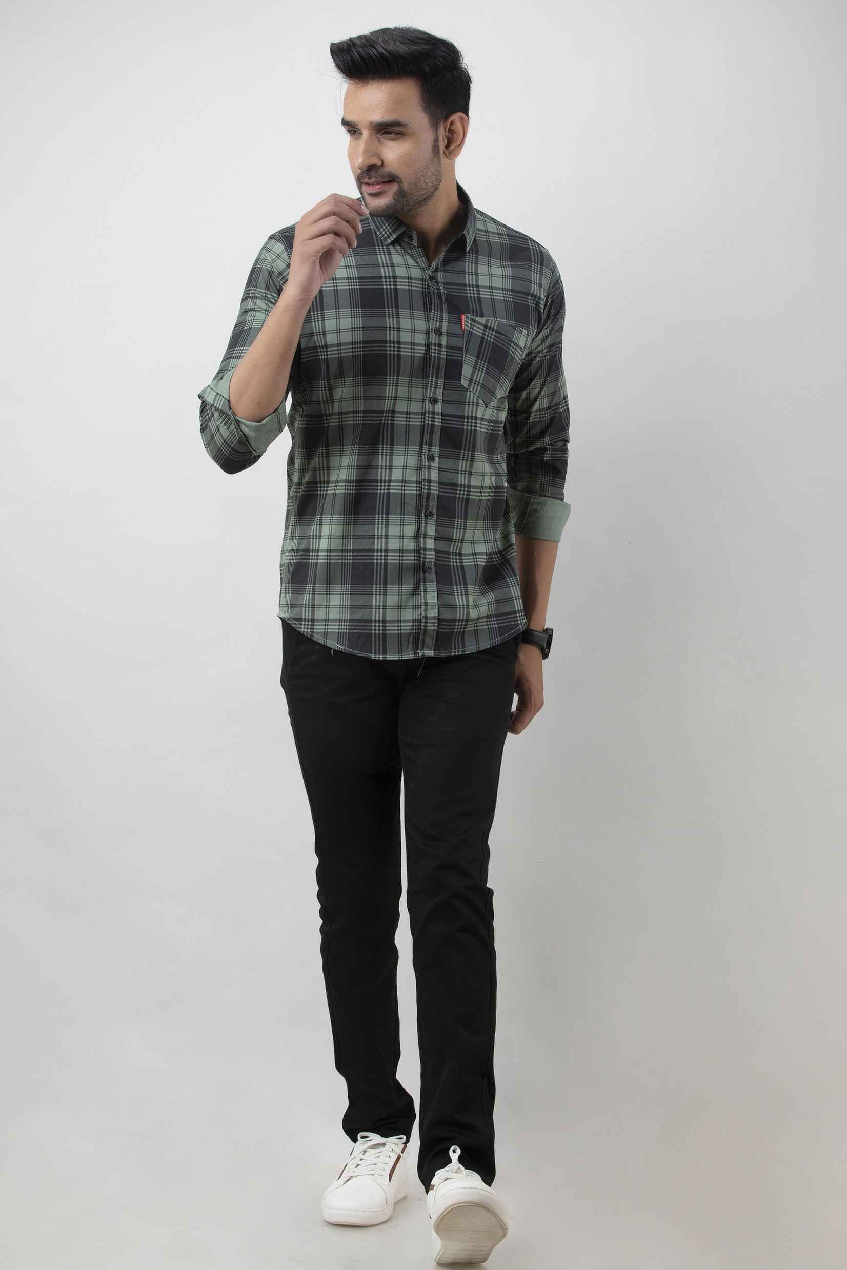 Men Slim Fit Checkered Casual Shirt - Adhi Shree Fashion