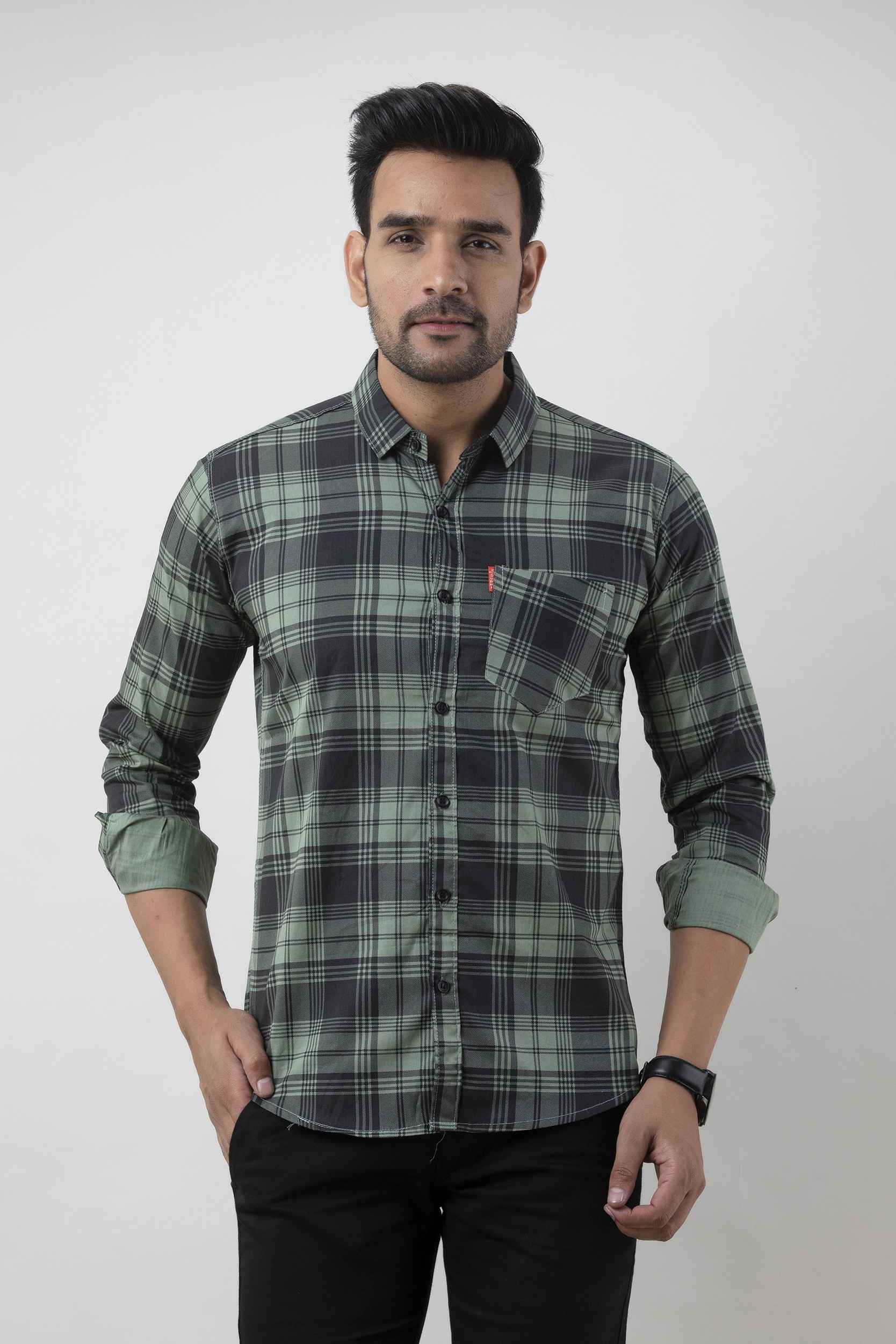Men Slim Fit Checkered Casual Shirt - Adhi Shree Fashion
