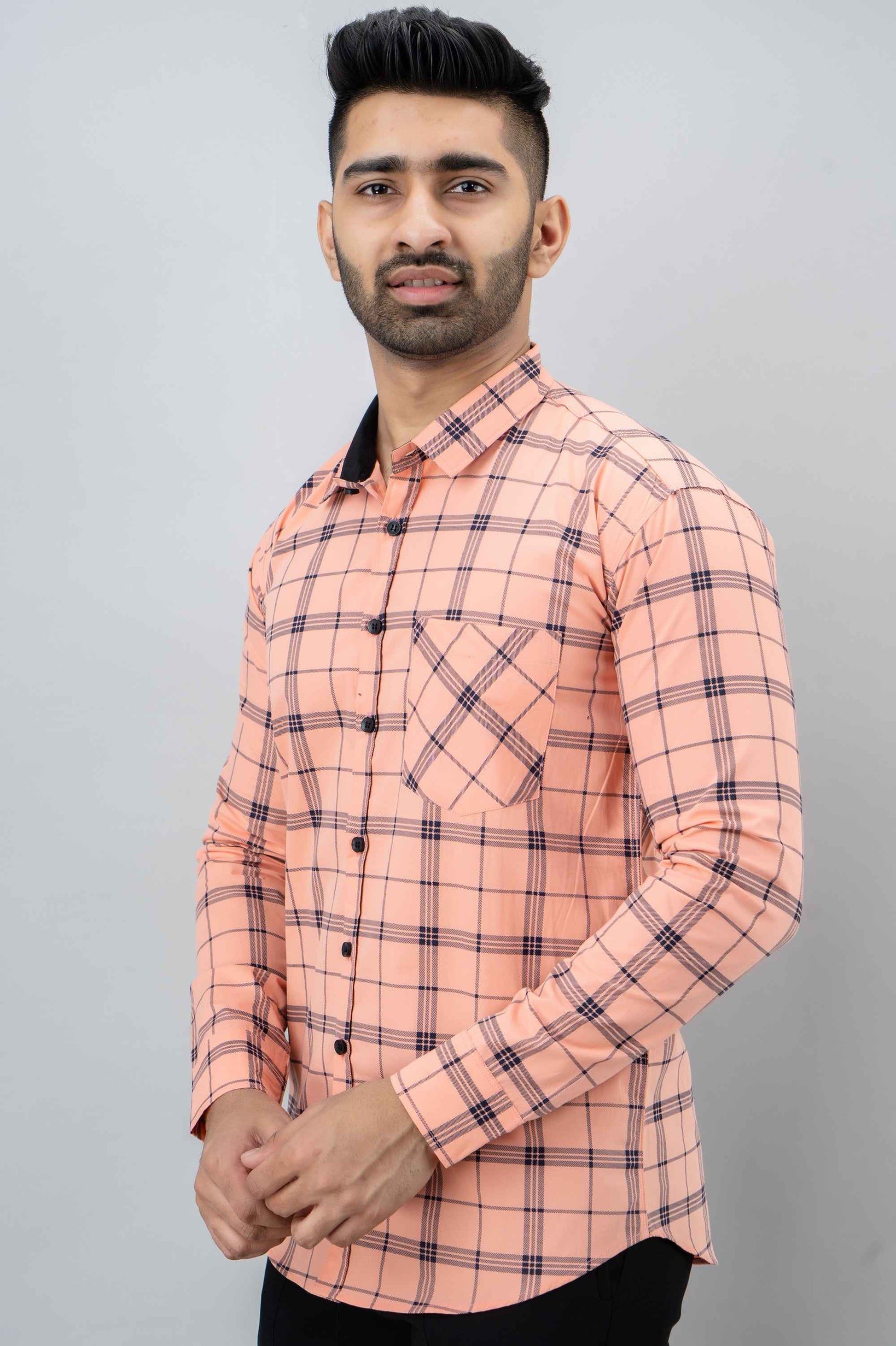 Men Slim Fit Checkered Casual Shirt - Adhi Shree Fashion