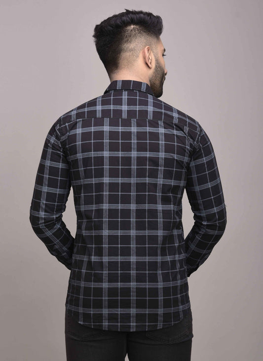 Men Slim Fit Checkered Casual Shirt - Adhi Shree Fashion