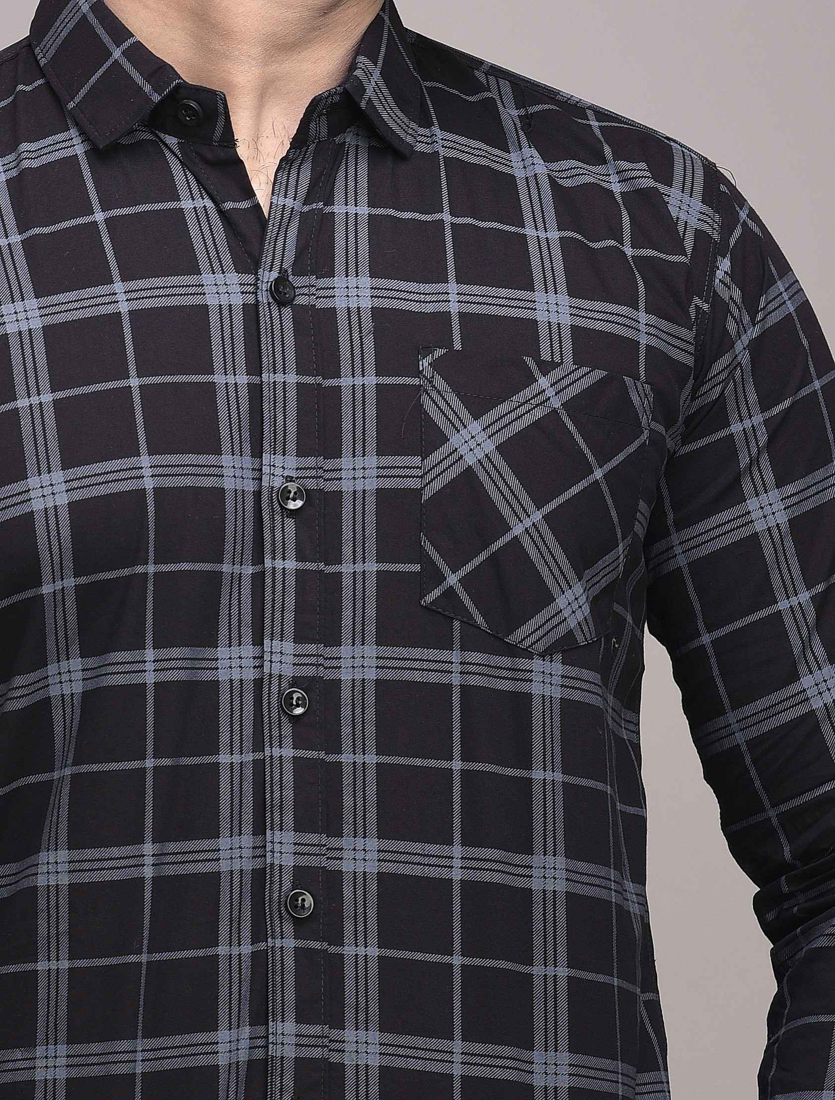 Men Slim Fit Checkered Casual Shirt - Adhi Shree Fashion