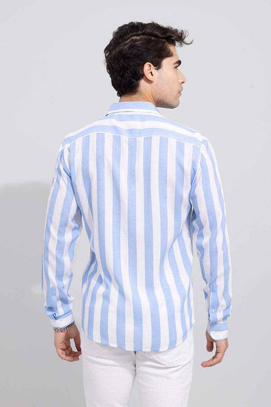 Men Slim Fit Striped Spread Collar Casual Shirt - Adhi Shree Fashion