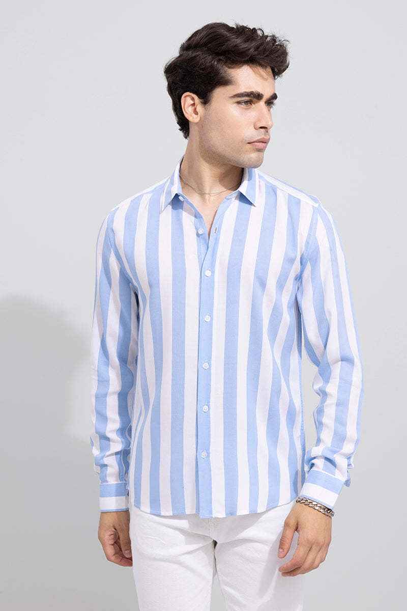 Men Slim Fit Striped Spread Collar Casual Shirt - Adhi Shree Fashion