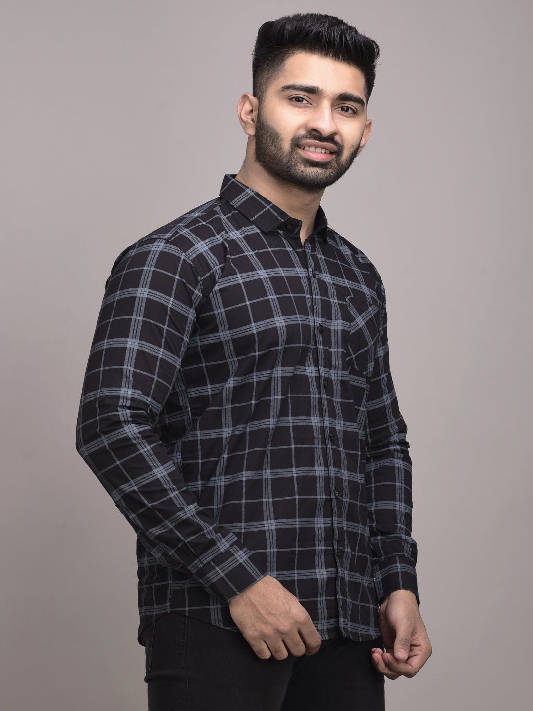 Men Slim Fit Checkered Casual Shirt - Adhi Shree Fashion