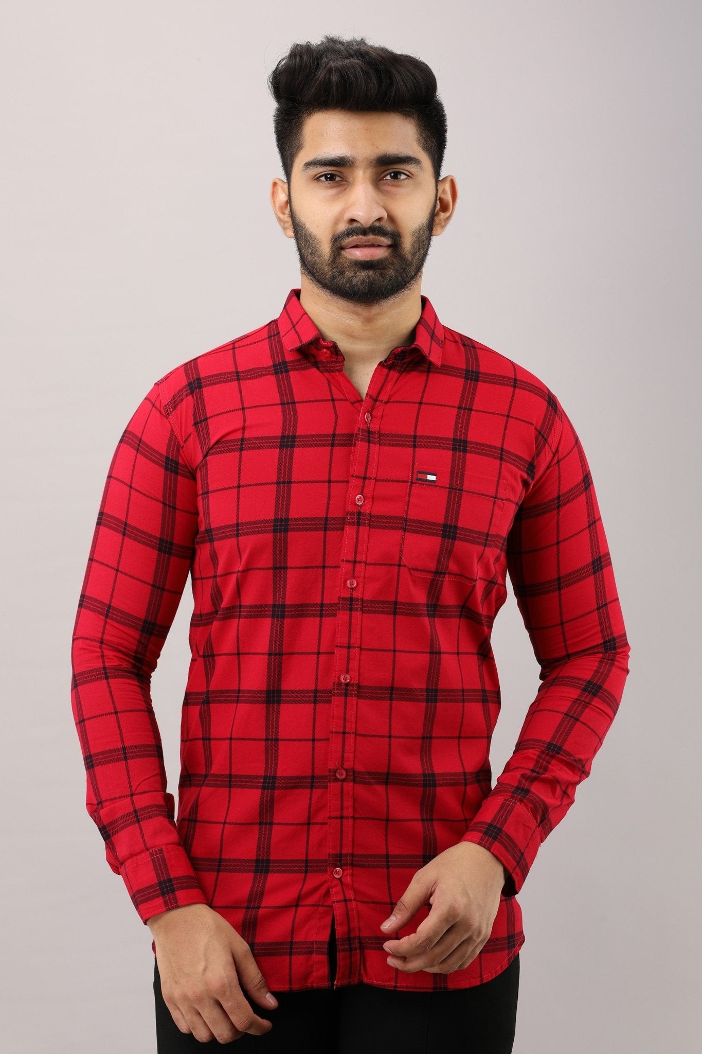 Men Slim Fit Checkered Casual Shirt - Adhi Shree Fashion