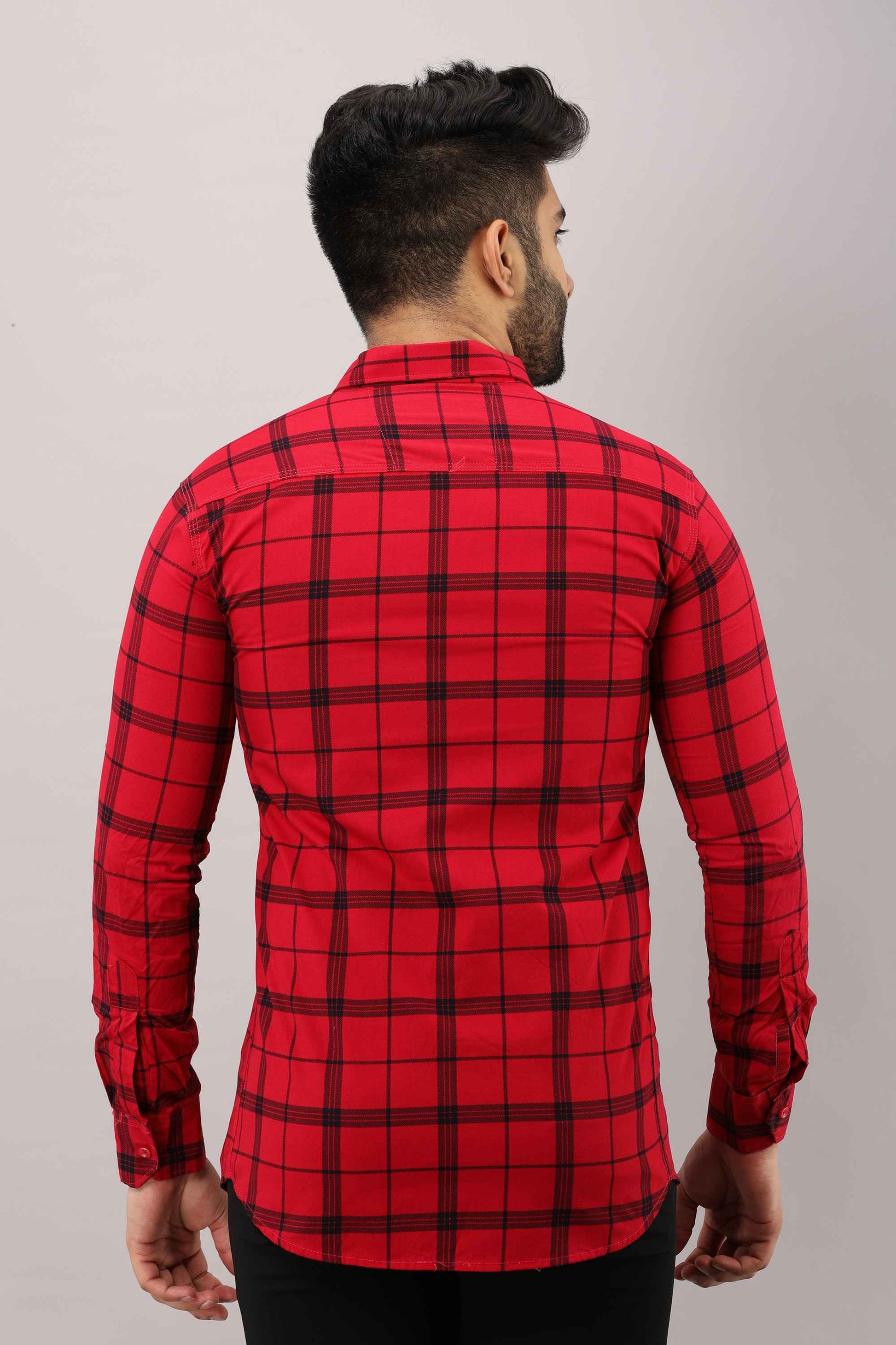Men Slim Fit Checkered Casual Shirt - Adhi Shree Fashion