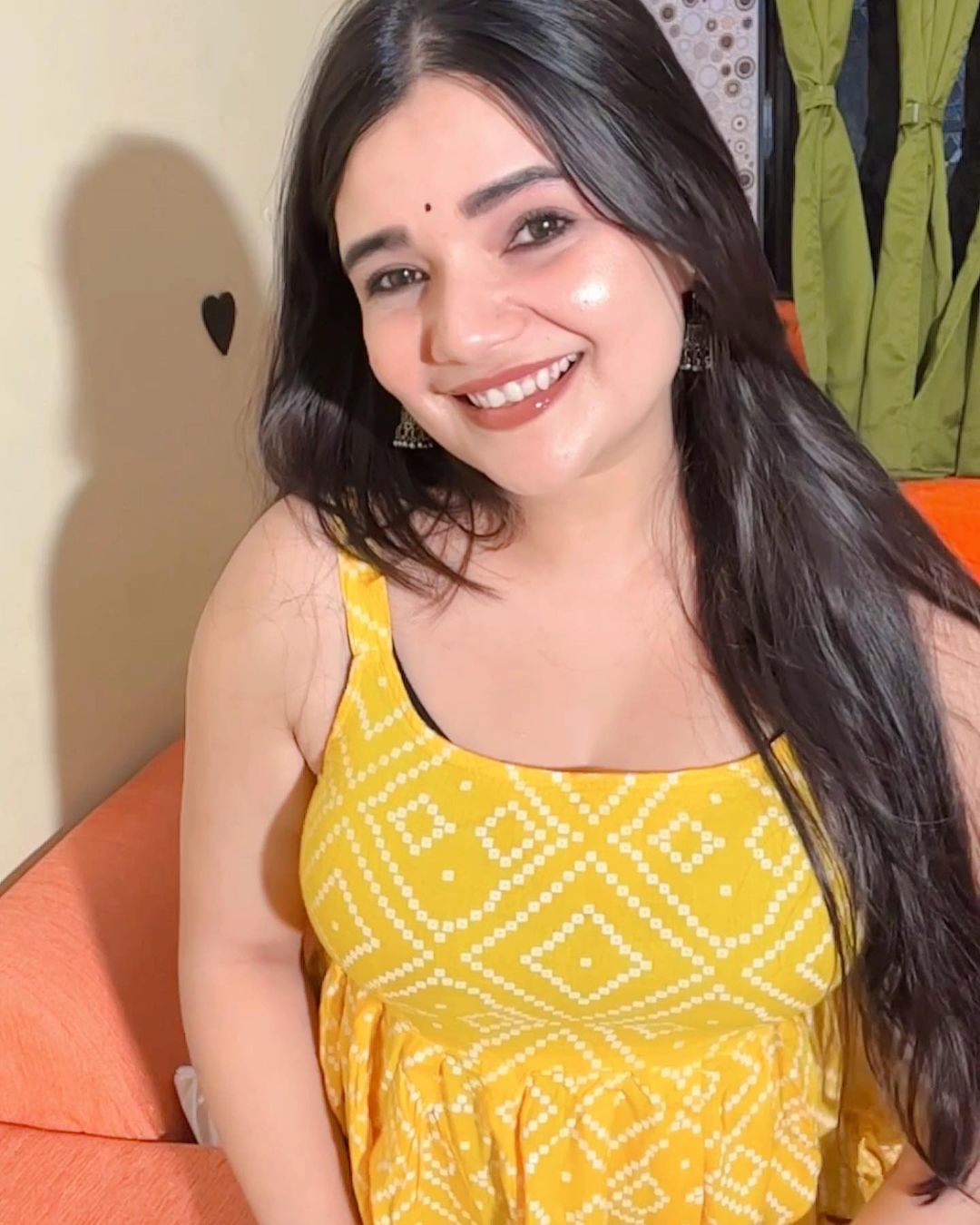 Casual Sleeveless Printed Women Yellow Top