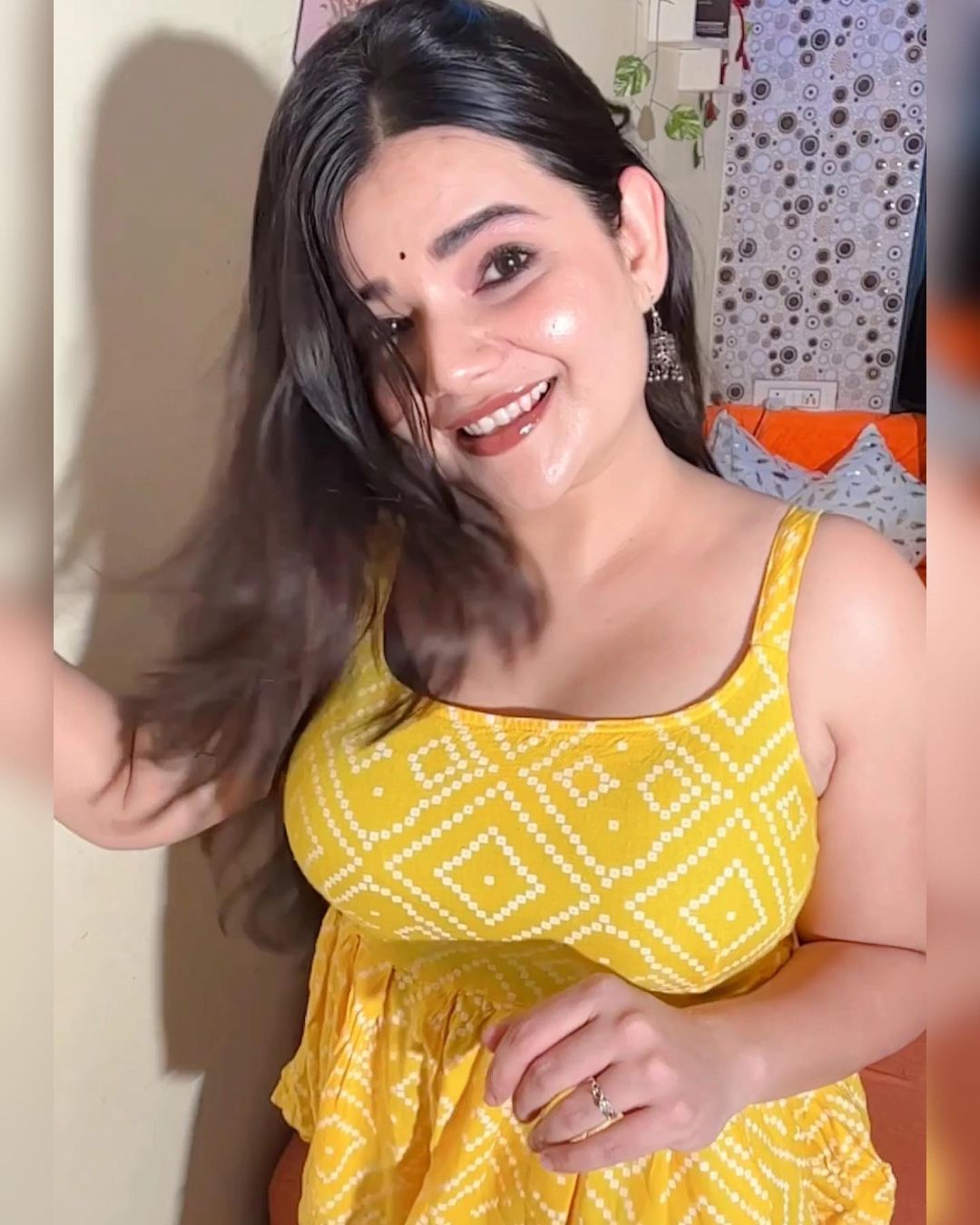 Casual Sleeveless Printed Women Yellow Top