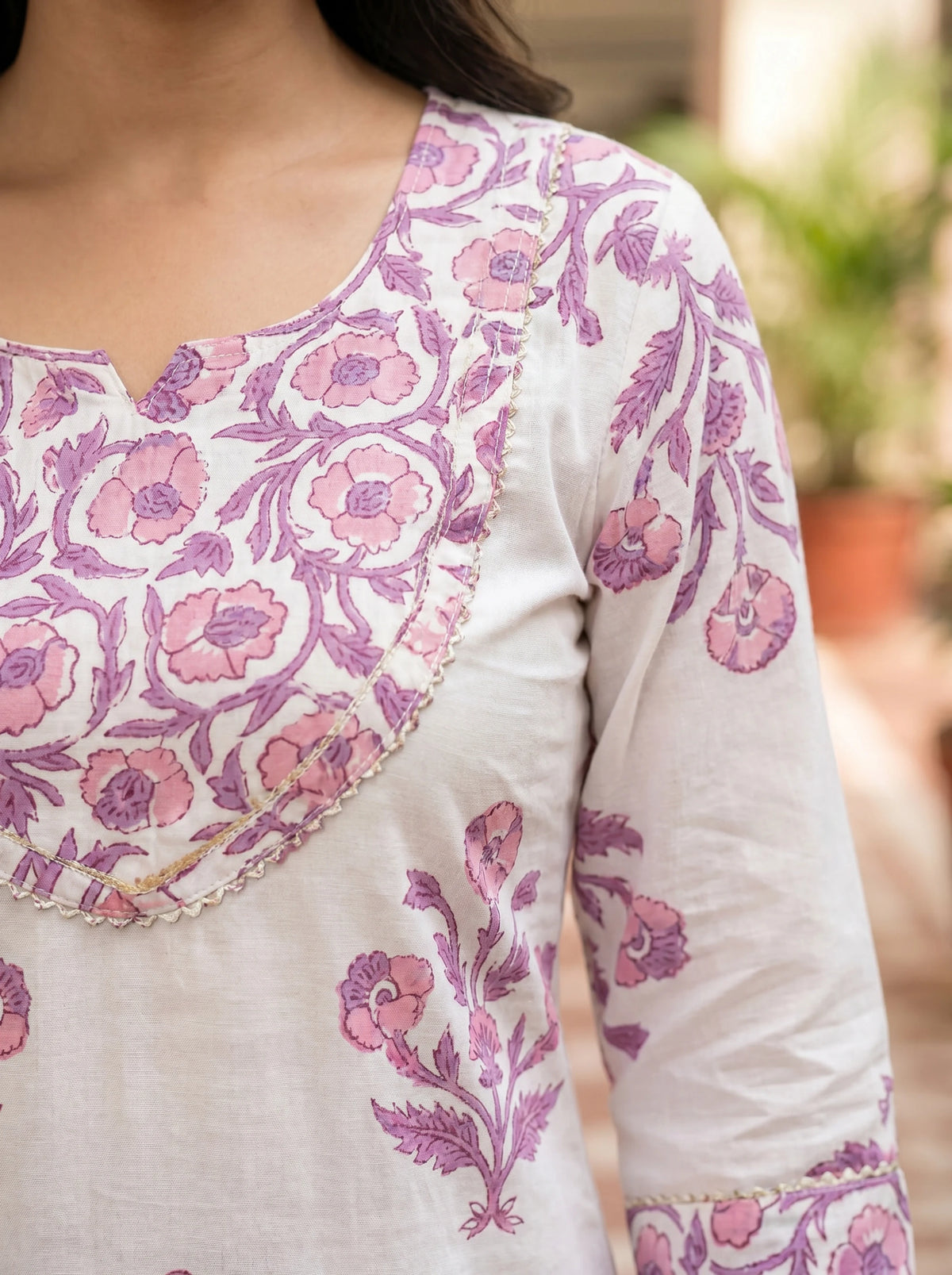White Printed Rayon Blend Straight Kurta With Pant