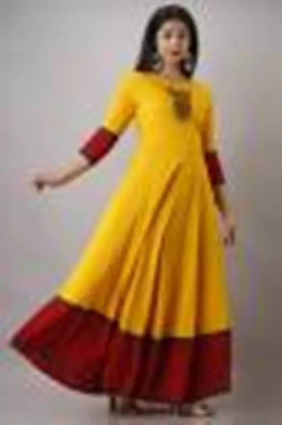 Yellow Embroidered Printed Dress