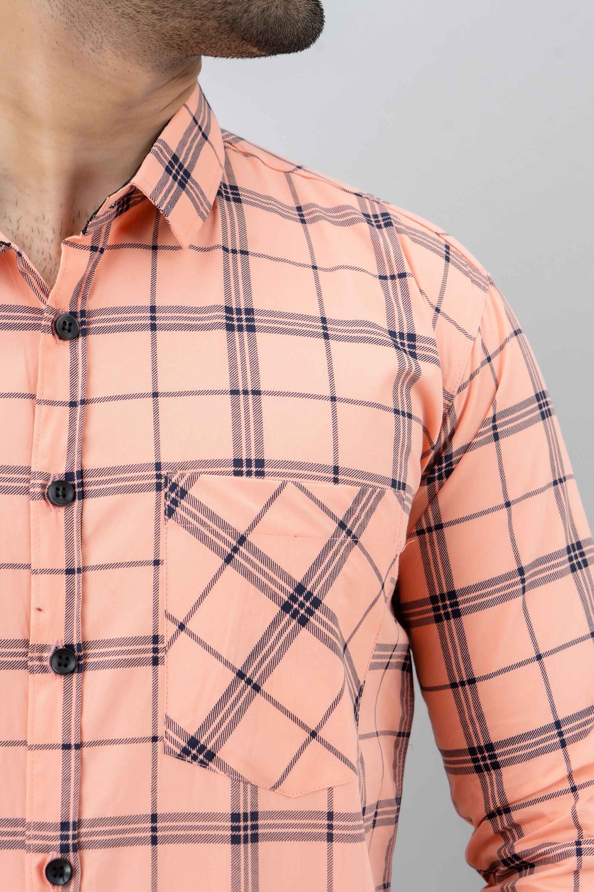 Men Slim Fit Checkered Casual Shirt - Adhi Shree Fashion