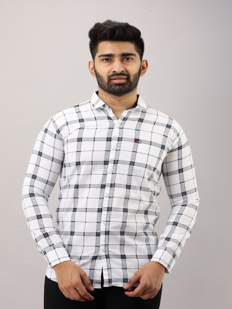 Men Slim Fit Checkered Casual Shirt - Adhi Shree Fashion