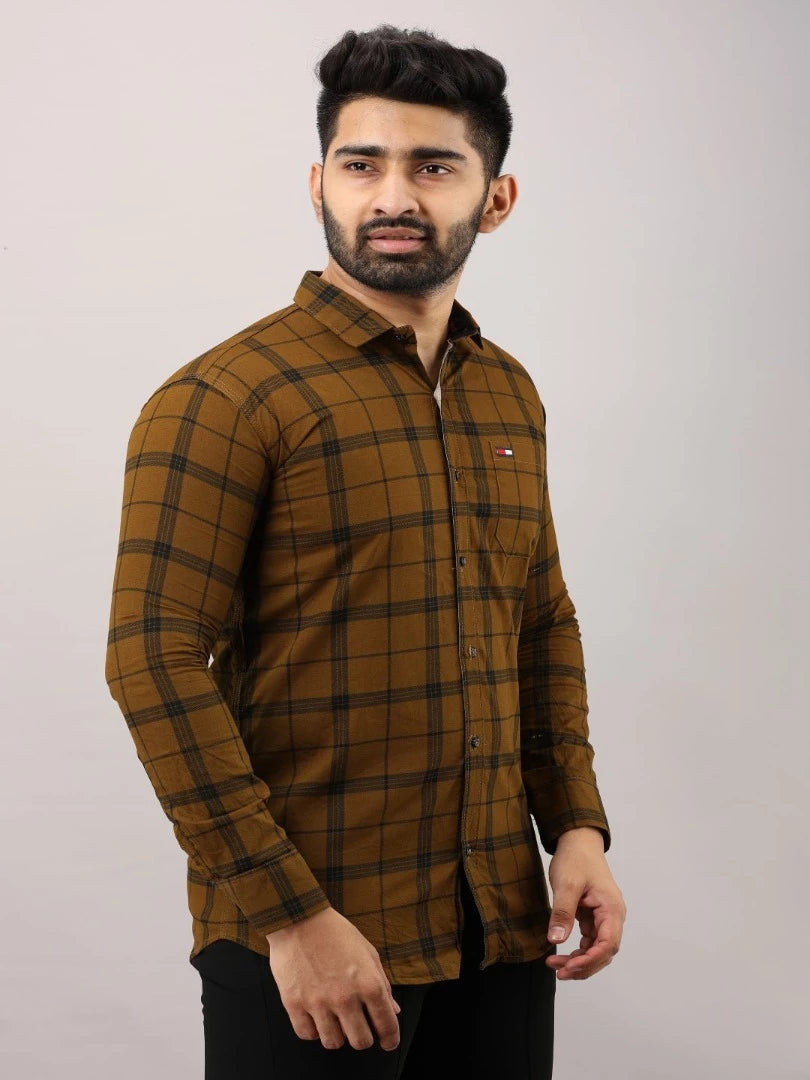Men Slim Fit Checkered Casual Shirt - Adhi Shree Fashion