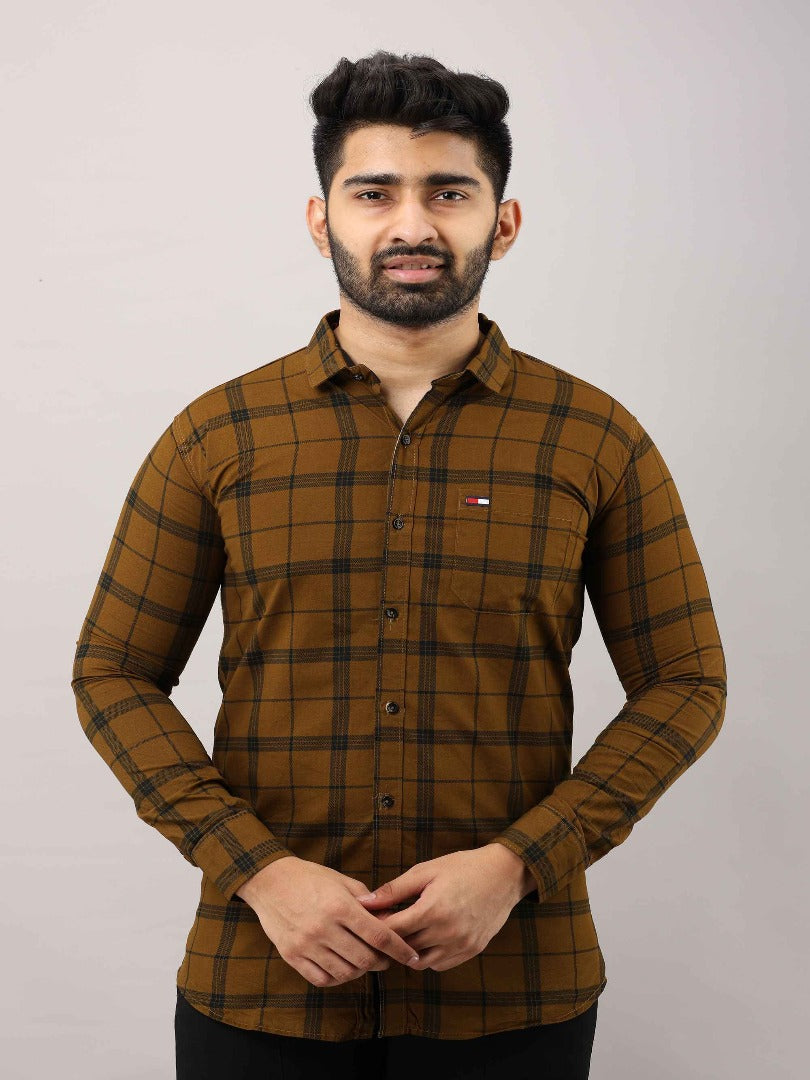 Men Slim Fit Checkered Casual Shirt - Adhi Shree Fashion