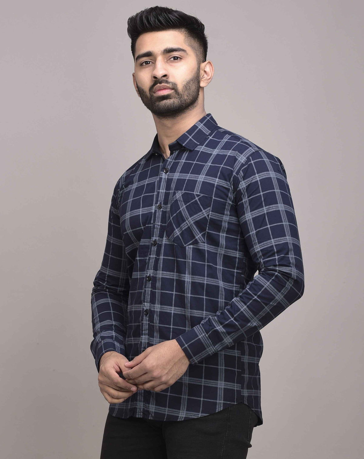 Men Slim Fit Checkered Casual Shirt - Adhi Shree Fashion