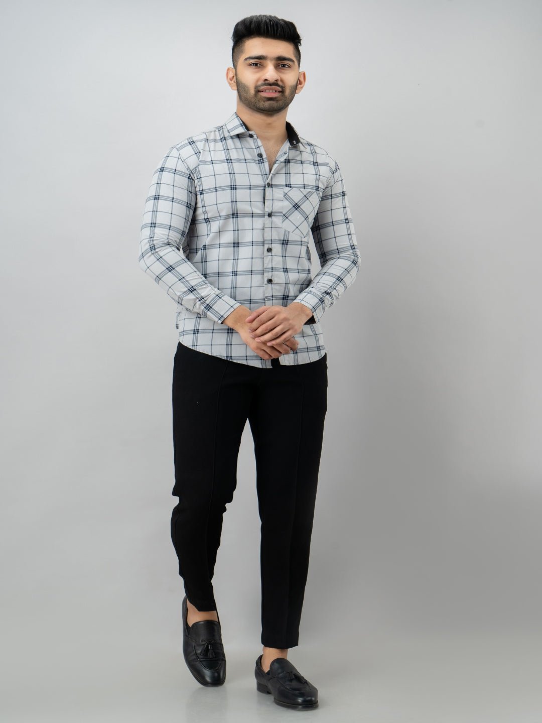 Men Slim Fit Checkered Casual Shirt - Adhi Shree Fashion