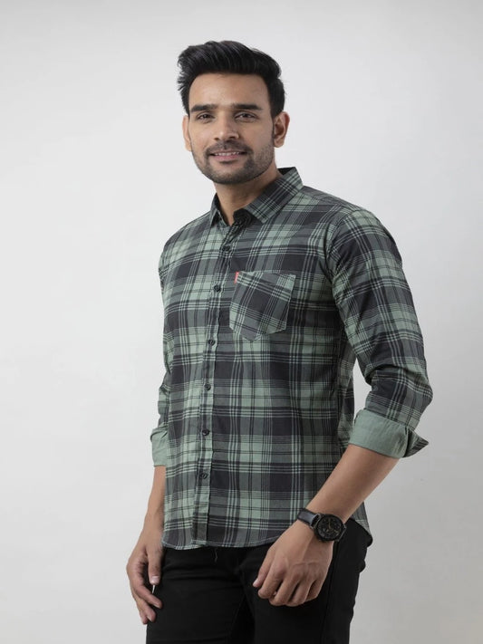 Men Slim Fit Checkered Casual Shirt - Adhi Shree Fashion