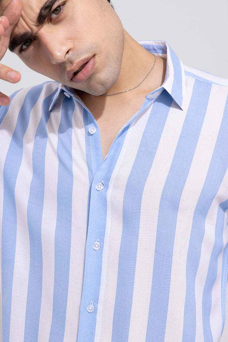 Men Slim Fit Striped Spread Collar Casual Shirt - Adhi Shree Fashion