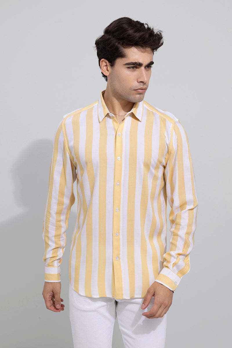 Men Slim Fit Striped Spread Collar Casual Shirt - Adhi Shree Fashion