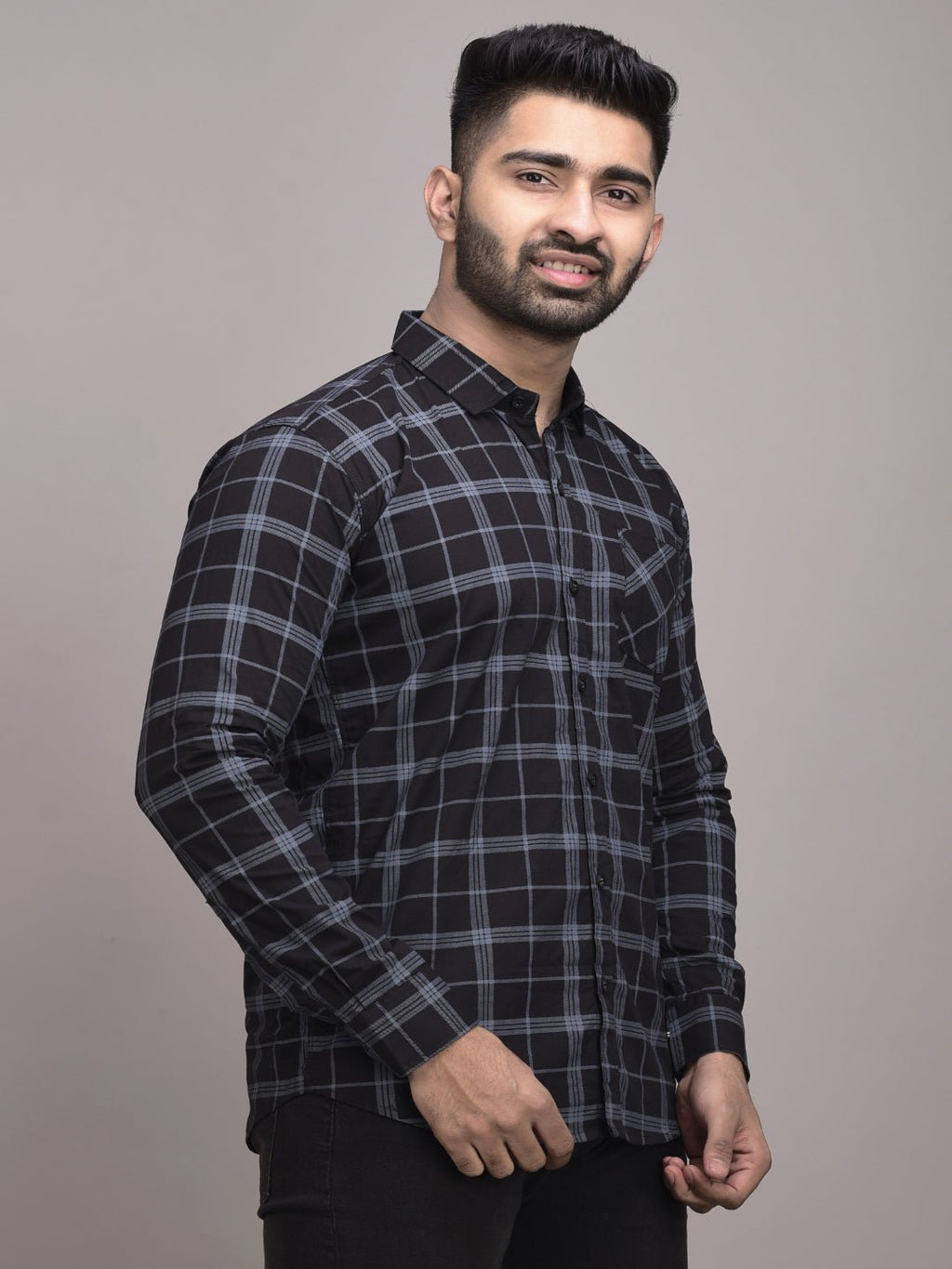 Men Slim Fit Checkered Casual Shirt - Adhi Shree Fashion