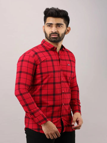 Men Slim Fit Checkered Casual Shirt - Adhi Shree Fashion