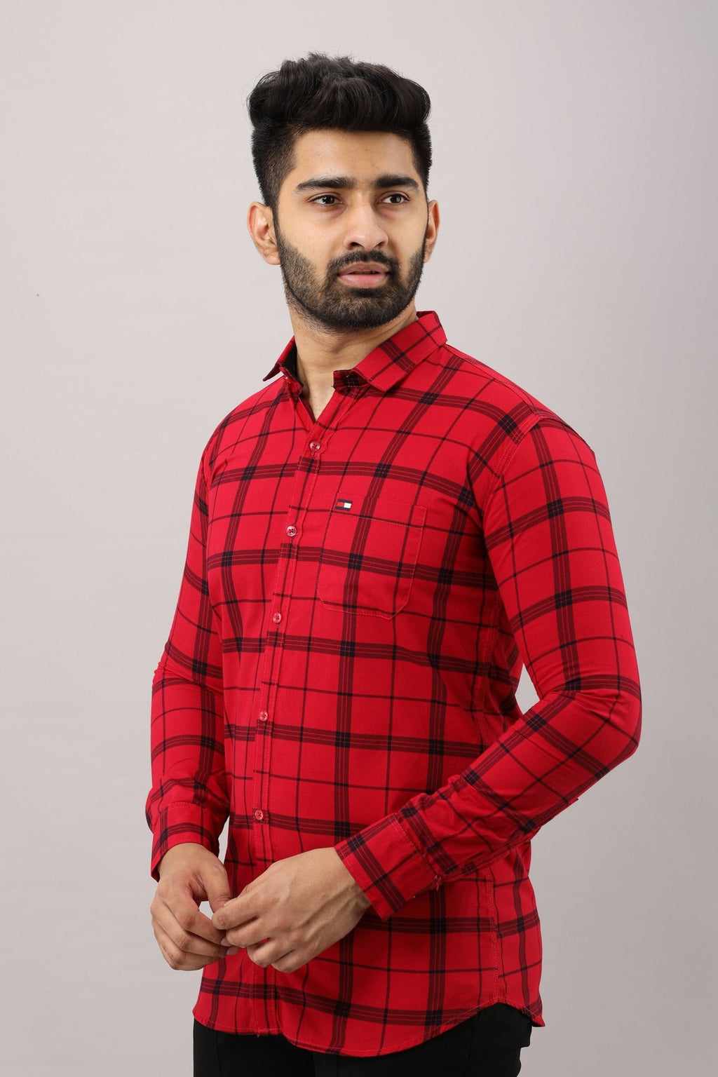 Men Slim Fit Checkered Casual Shirt - Adhi Shree Fashion